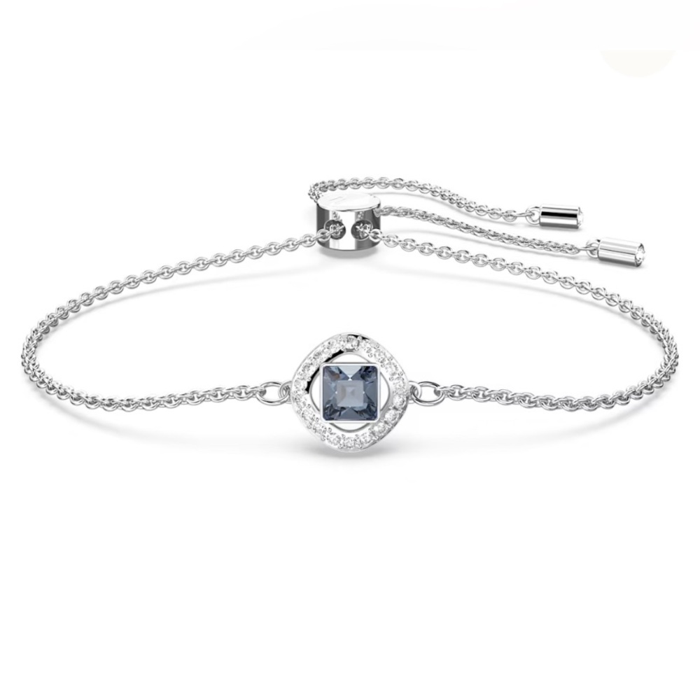 Swarovski Angelic bracelet and matching stud earrings blue Rhodium plated